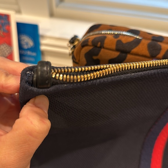 Clare V Sac Bretelle Perforated Navy Suede w Stripes - Picture 5 of 5